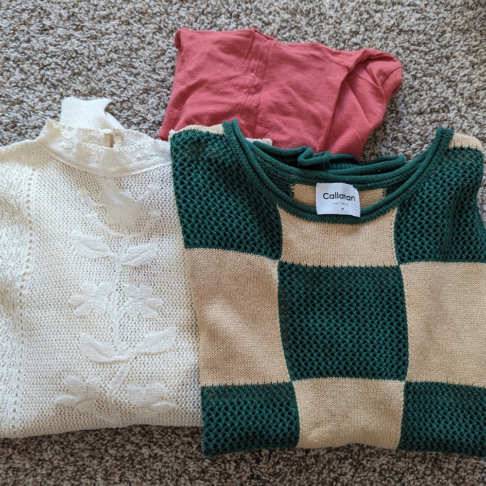 Lot of 5 women's tops size M (4) and L (1) reformation Zara Callahan everlane